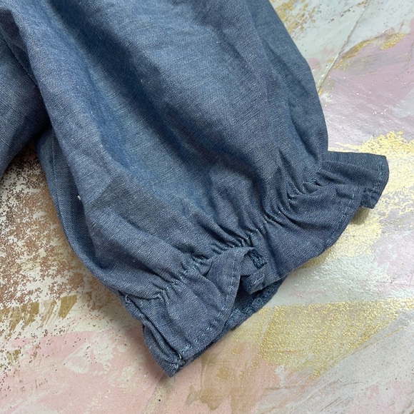 NWT Duplo Sentido chambray buttoned corset top blouse M - Picture 3 of 6